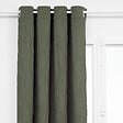 ATMOSPHERA - Rideau à œillets tissu texturé effet froissé Vert Kaki 135 x 260 cm - vignette