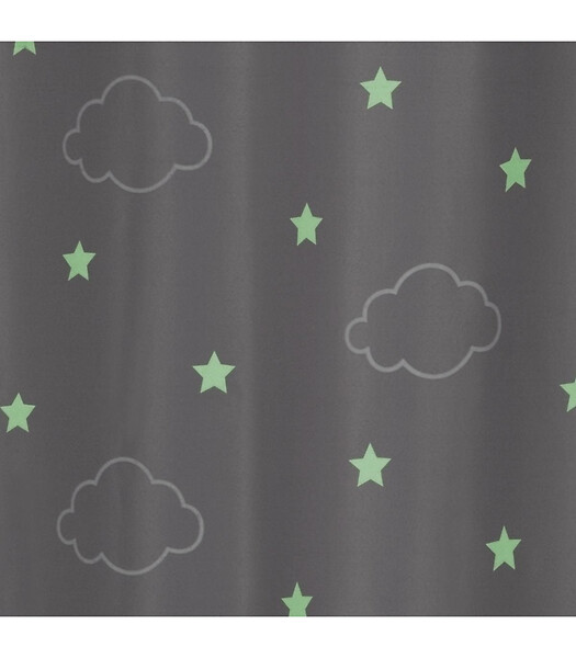ATMOSPHERA - Rideau occultant Gris avec Étoiles phosphorescentes 140 x 250 cm - large