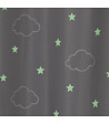 ATMOSPHERA - Rideau occultant Gris avec Étoiles phosphorescentes 140 x 250 cm - vignette