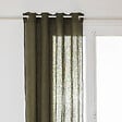 ATMOSPHERA - Rideau à œillets en Lin Vert Kaki avec surpiqûre noire 130 x 260 cm - vignette