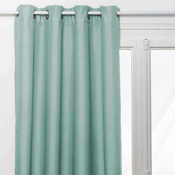 ATMOSPHERA - Rideau à œillets isolant doublure polaire Vert Céladon 140 x 260 cm - large