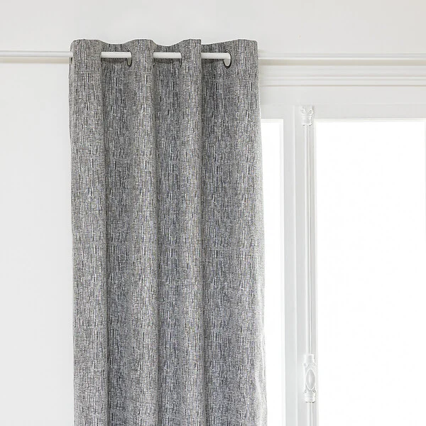 ATMOSPHERA - Rideau à œillets Occultant Jacquard Gris Foncé 140 x 260 cm - large