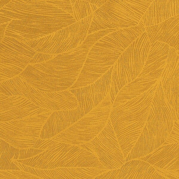 ATMOSPHERA - Rideau à œillets Occultant Ocre Feuille en relief 140 x 260 cm - large