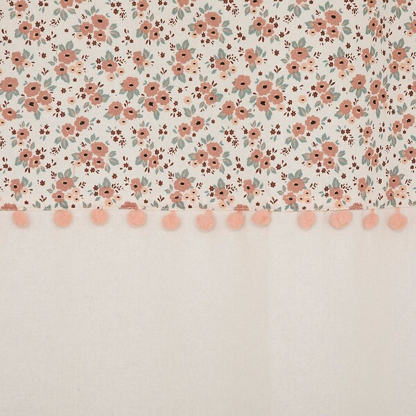 ATMOSPHERA - Rideau à œillet en Coton déco fleurie avec pompons 140 x 260 cm chambre d'enfant - large
