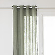 ATMOSPHERA - Rideau à œillets en Lin Vert Céladon avec surpiqûre noire 130 x 260 cm - vignette