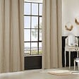 ATMOSPHERA - Rideau à œillets tissu texturé effet froissé Beige Lin 135 x 260 cm - vignette