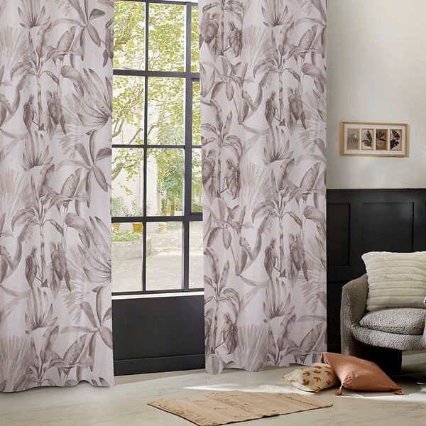 ATMOSPHERA - Rideau à Œillets Occultant Beige Lin à motifs 135 x 260 cm - large