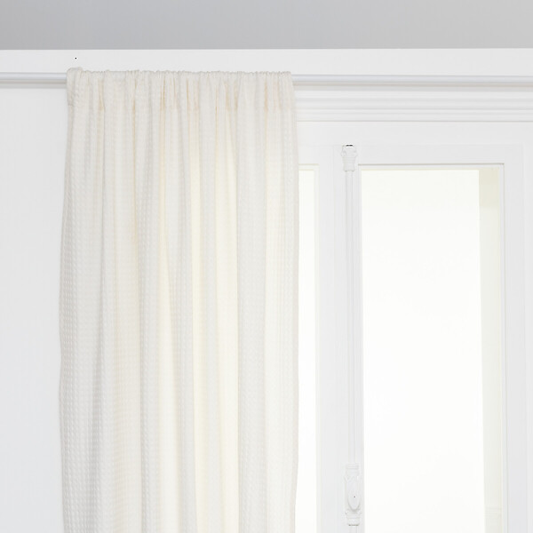 ATMOSPHERA - Rideau en Coton Nid d'abeille Blanc Ivoire 130 x 260 cm - large
