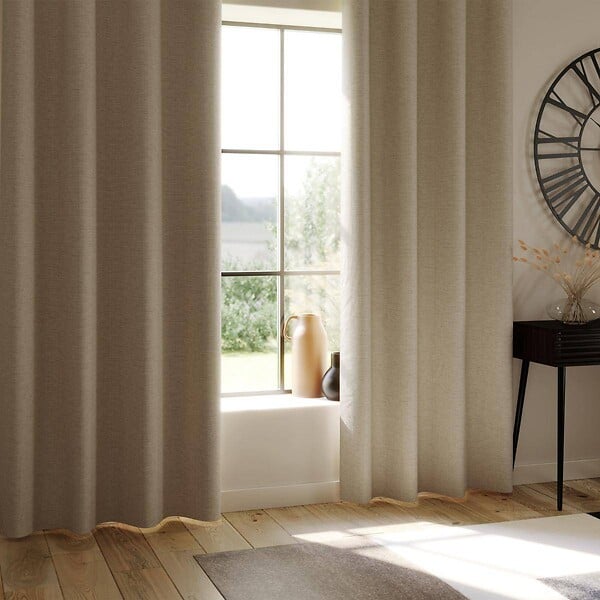 ATMOSPHERA - Rideau à œillets Occultant en tissu Beige Lin 140 x 260 cm - large