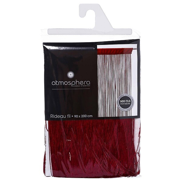 ATMOSPHERA - Rideau fil Rouge 90 x 200 cm densité optimale - large