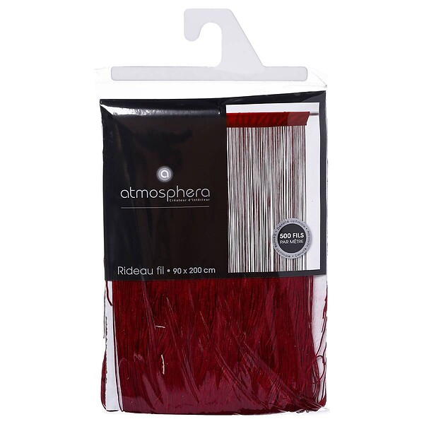 ATMOSPHERA - Rideau fil Rouge 90 x 200 cm densité optimale - large