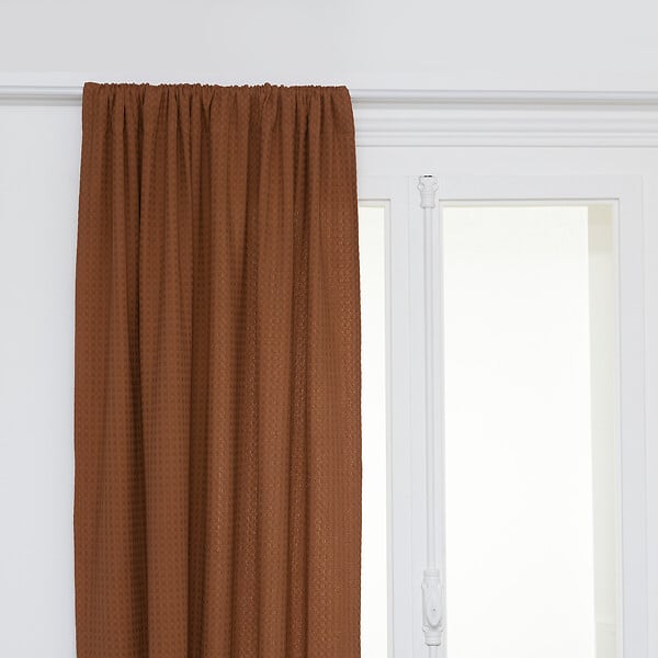 ATMOSPHERA - Rideau en Coton Nid d'abeille Terracotta 130 x 260 cm - large