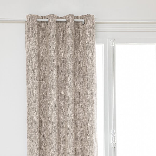 ATMOSPHERA - Rideau à œillets Occultant Jacquard Beige Lin 140 x 260 cm - large