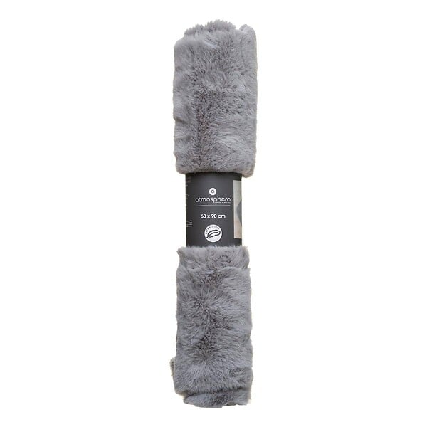 ATMOSPHERA - Tapis en Fourrure Grise Extra Doux 60 x 90 cm - large