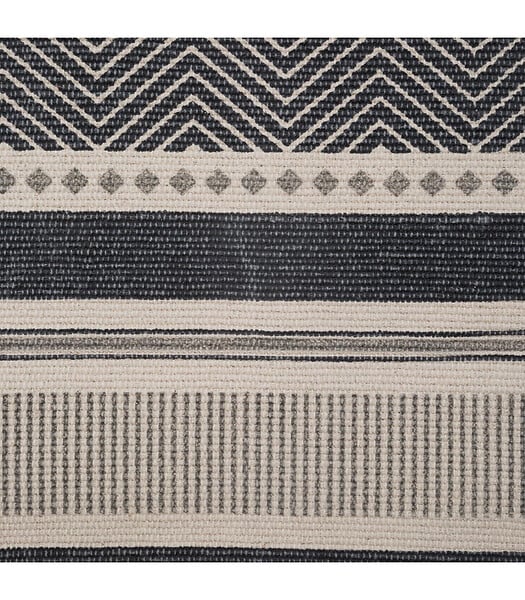 ATMOSPHERA - Tapis décoratif en Coton imprimé Gris Foncé 60 x 90 cm - large