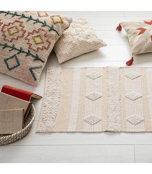 ATMOSPHERA - Tapis décoratif en Coton motif sable et cuivre 60 x 90 cm - large