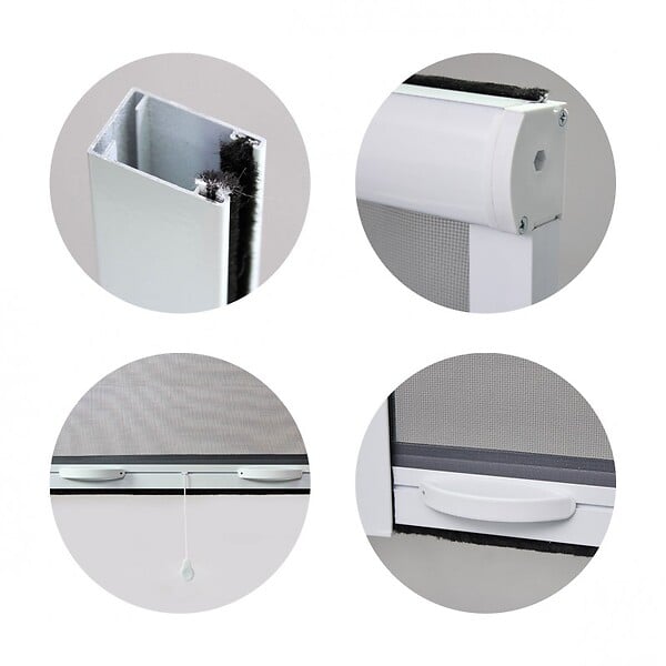 VOLET-MOUSTIQUAIRE - PACK ECO de 2 moustiquaires Enroulables ALU H145 cm x L130 cm Blanc - large