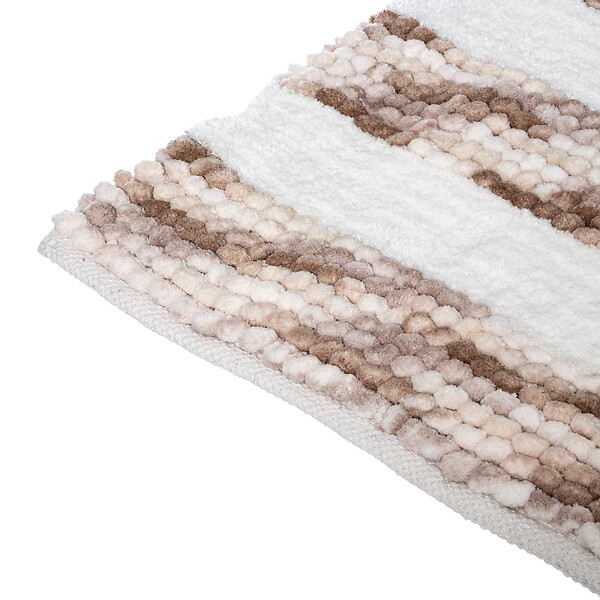 5 FIVE SIMPLY SMART - Tapis de salle de Bain épais rayé Taupe 50 x 75 cm - large
