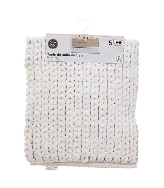 5 FIVE SIMPLY SMART - Grand Tapis de Salle de Bain épais Blanc 50 x 120 cm - large