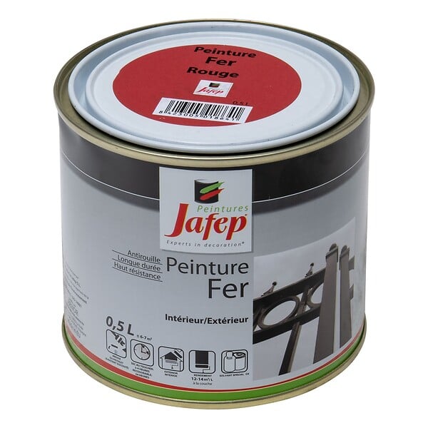 JAFEP - Peinture fer antirouille rouge 0,5L 500 ml 500 ml - large