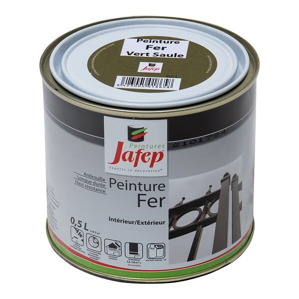 JAFEP - Peinture fer antirouille vert saule  0,5L 500 ml 500 ml - large