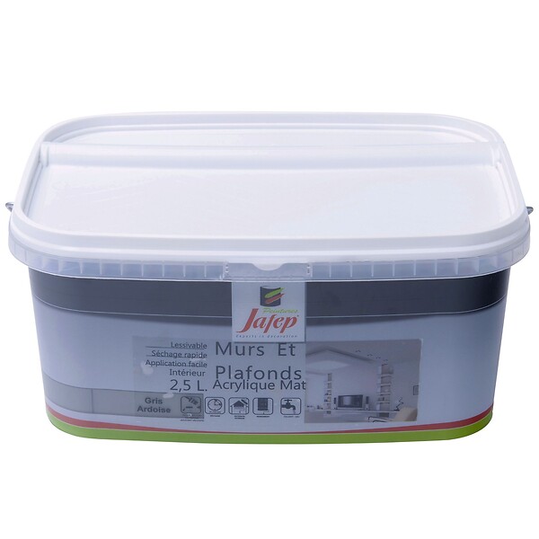 JAFEP - Peinture mur et plafond acrylique mat gris ardoise  2,5L  Jafep - large