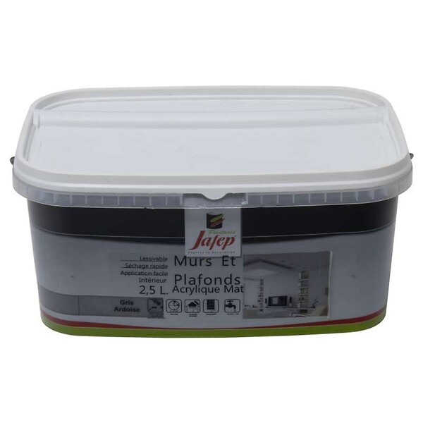 JAFEP - Peinture mur et plafond acrylique mat gris ardoise  2,5L  Jafep - large