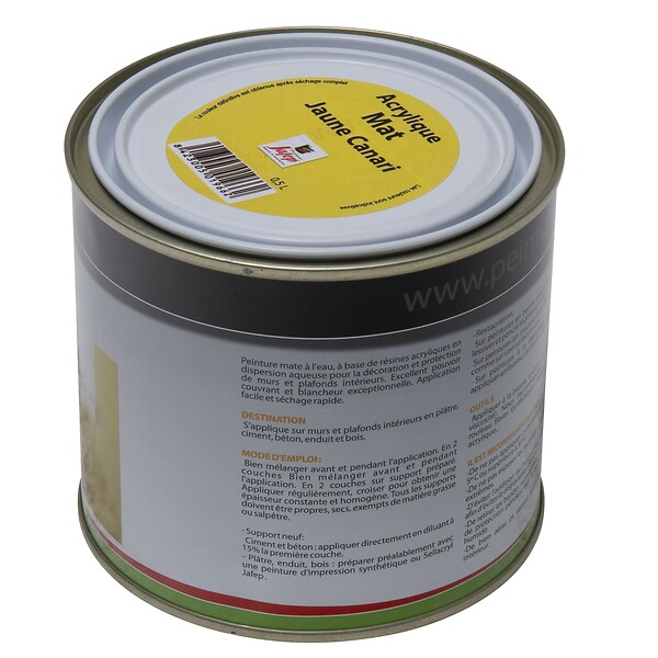 JAFEP - Peinture acrylique mate jaune canari Jafep  0,5L - large