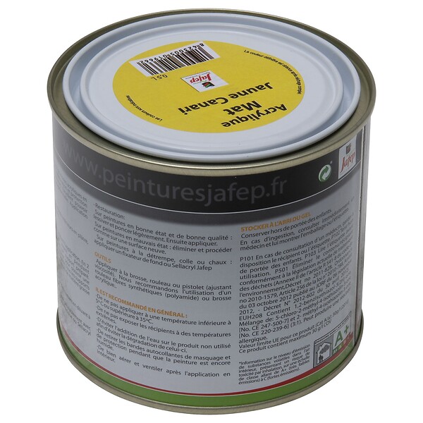 JAFEP - Peinture acrylique mate jaune canari Jafep  0,5L - large