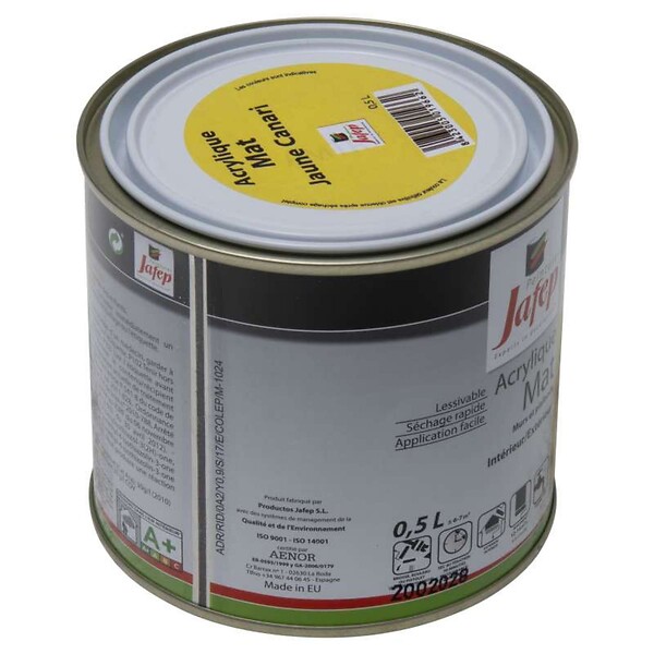 JAFEP - Peinture acrylique mate jaune canari Jafep  0,5L - large