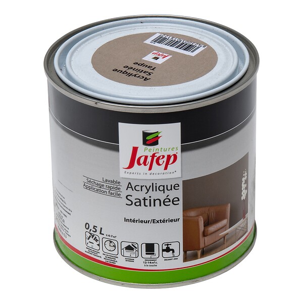 JAFEP - Peinture acrylique satinée taupe Jafep  0,5l  0,5 L 0,5 L - large