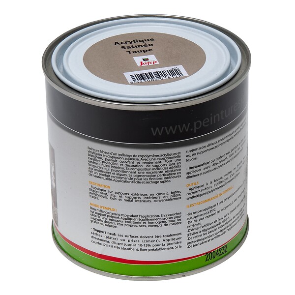 JAFEP - Peinture acrylique satinée taupe Jafep  0,5l  0,5 L 0,5 L - large