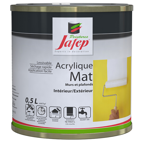 JAFEP - Peinture acrylique mat vanille Jafep  0,5L - large