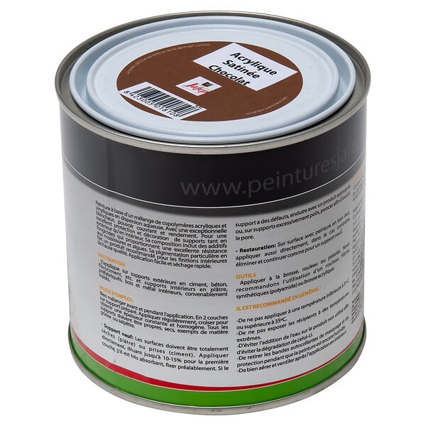 JAFEP - Peinture acrylique satinée chocolat  0,5l  0,5 L 0,5 L - large