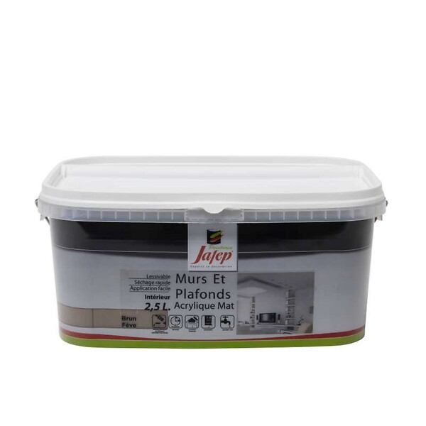 JAFEP - Peinture mur plafond acrylique mat brun fève  2,5L  Jafep 2,5l 2,5l - large