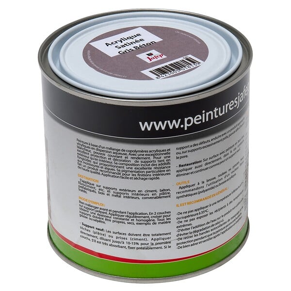 JAFEP - Peinture acrylique satinée gris béton Jafep  0,5l - large