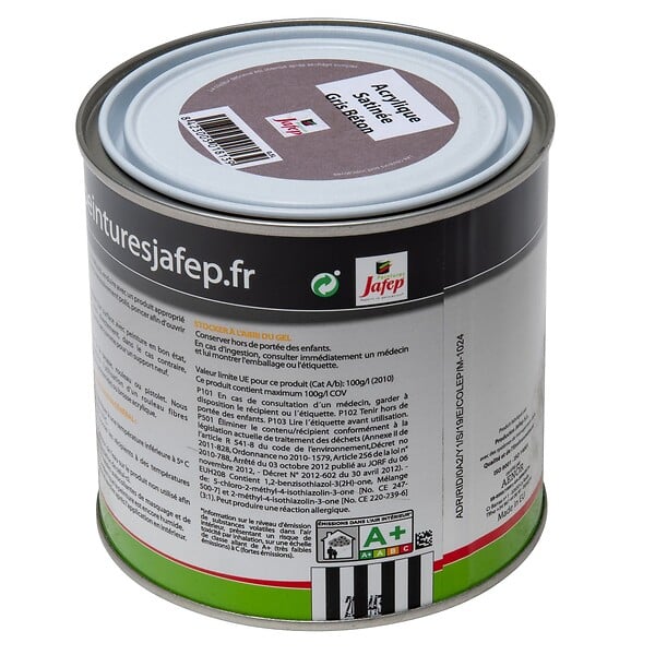 JAFEP - Peinture acrylique satinée gris béton Jafep  0,5l - large