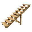 VINUOVO - BERLIN Escalier extérieur bois 9 marches H 156cm L-80cm - sans contre marche - vignette