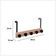 5 FIVE SIMPLY SMART - Patère de porte 5 têtes en Bois et Métal Noir  L 50 cm - vignette