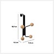 5 FIVE SIMPLY SMART - Patère de porte 4 Crochets boules bois et métal noir - vignette