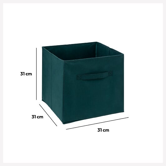 5 FIVE SIMPLY SMART - Boîte de rangement en tissu Vert pétrole 31 x 31 x 31 cm - large