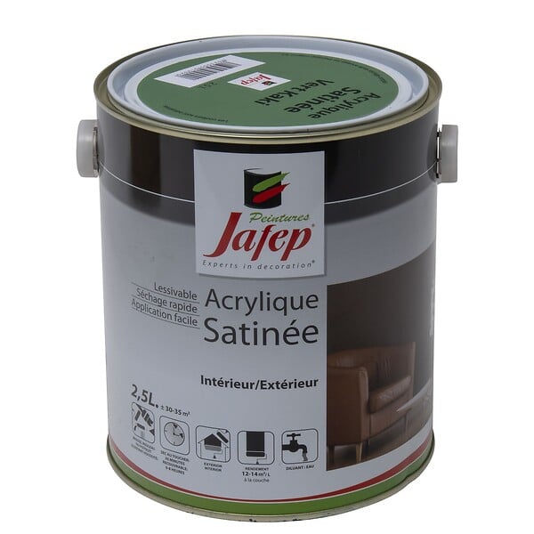 JAFEP - Peinture acrylique satinée vert kaki Jafep  2,5l - large