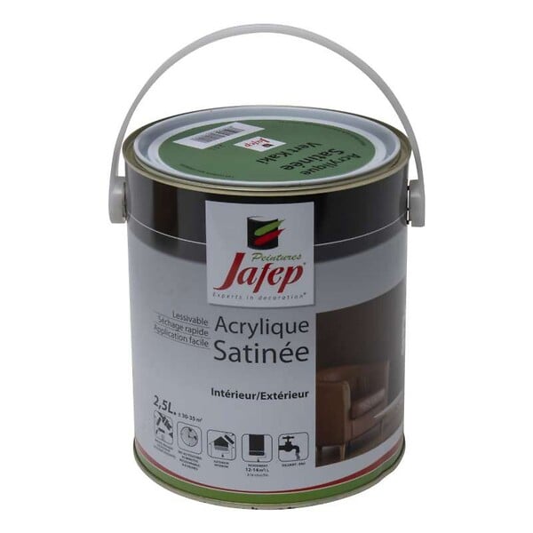 JAFEP - Peinture acrylique satinée vert kaki Jafep  2,5l - large