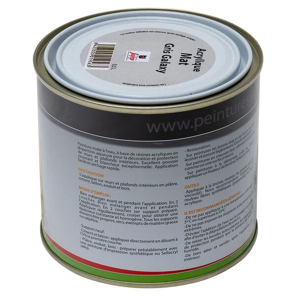 JAFEP - Peinture acrylique mat gris galaxy Jafep  0,5L - large