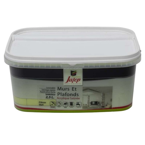 JAFEP - Peinture mur et plafond satinée citron vert  2,5L  Jafep - large