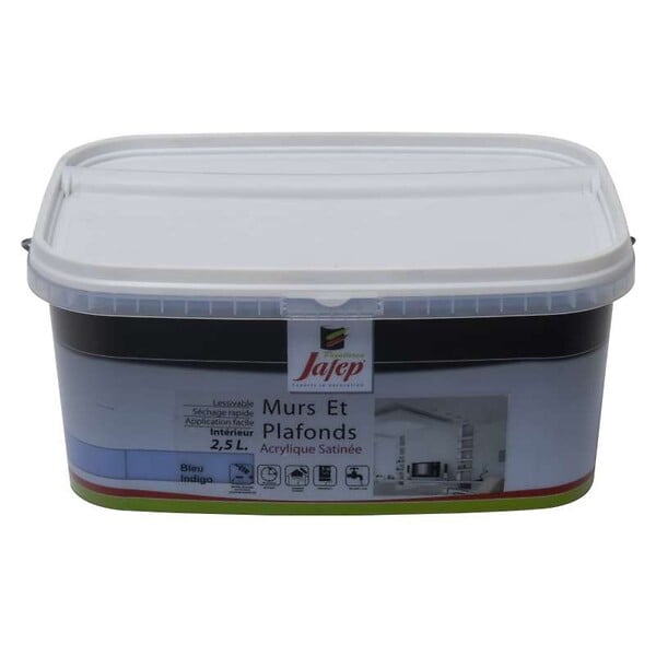 JAFEP - Peinture mur et plafond satinée bleu indigo  2,5L  Jafep - large