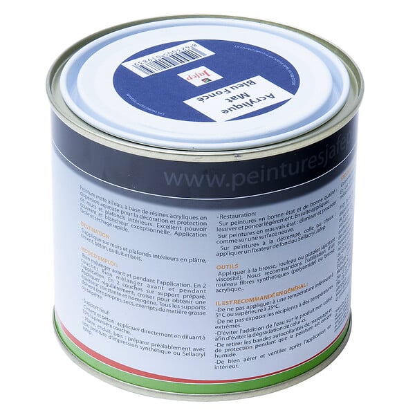JAFEP - Peinture acrylique mate Bleu foncé Jafep  0,5l - large