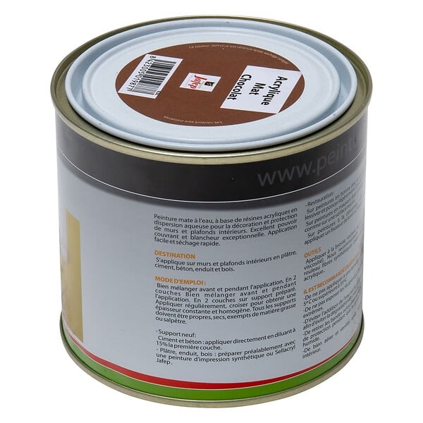 JAFEP - Peinture acrylique mate chocolat Jafep  0,5L  0,5 L 0,5 L - large
