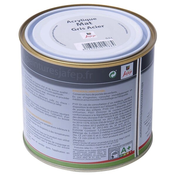 JAFEP - Peinture acrylique mate gris acier Jafep  0,5L - large