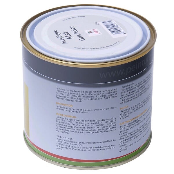 JAFEP - Peinture acrylique mate gris acier Jafep  0,5L - large